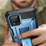 SUP Unicorn Beetle Pro Rugged Carrying Case (Holster) Samsung Galaxy A12 Smartphone - Metallic Blue