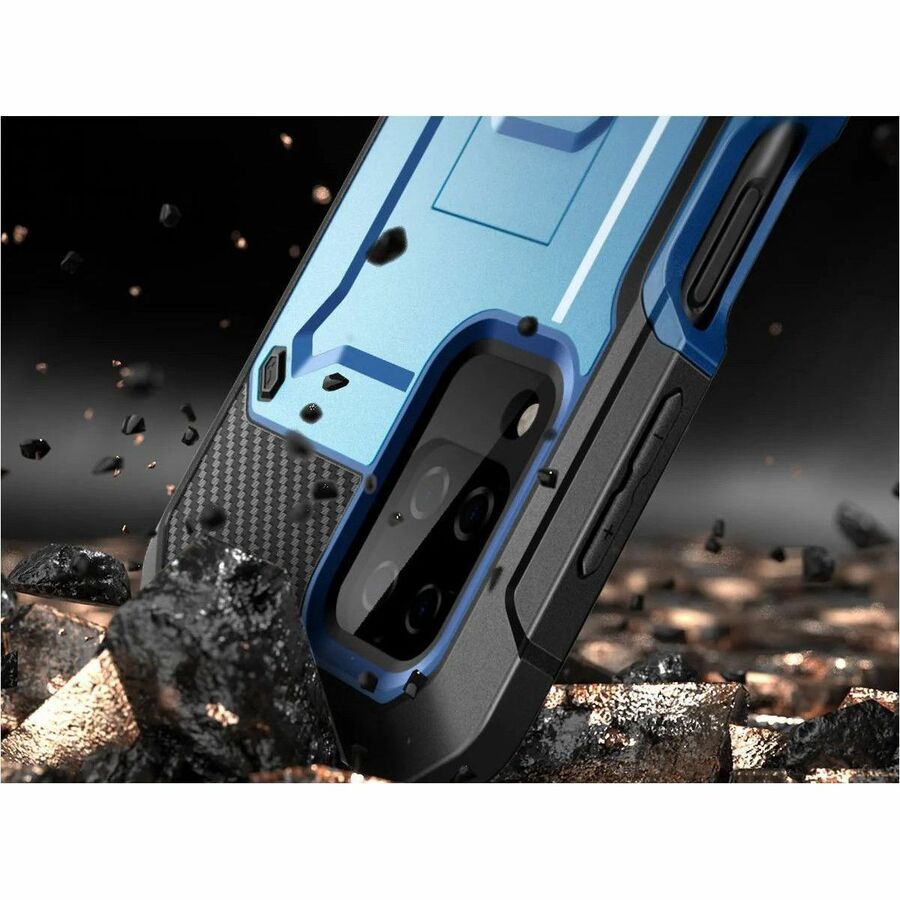 SUP Unicorn Beetle Pro Rugged Carrying Case (Holster) Samsung Galaxy A12 Smartphone - Metallic Blue