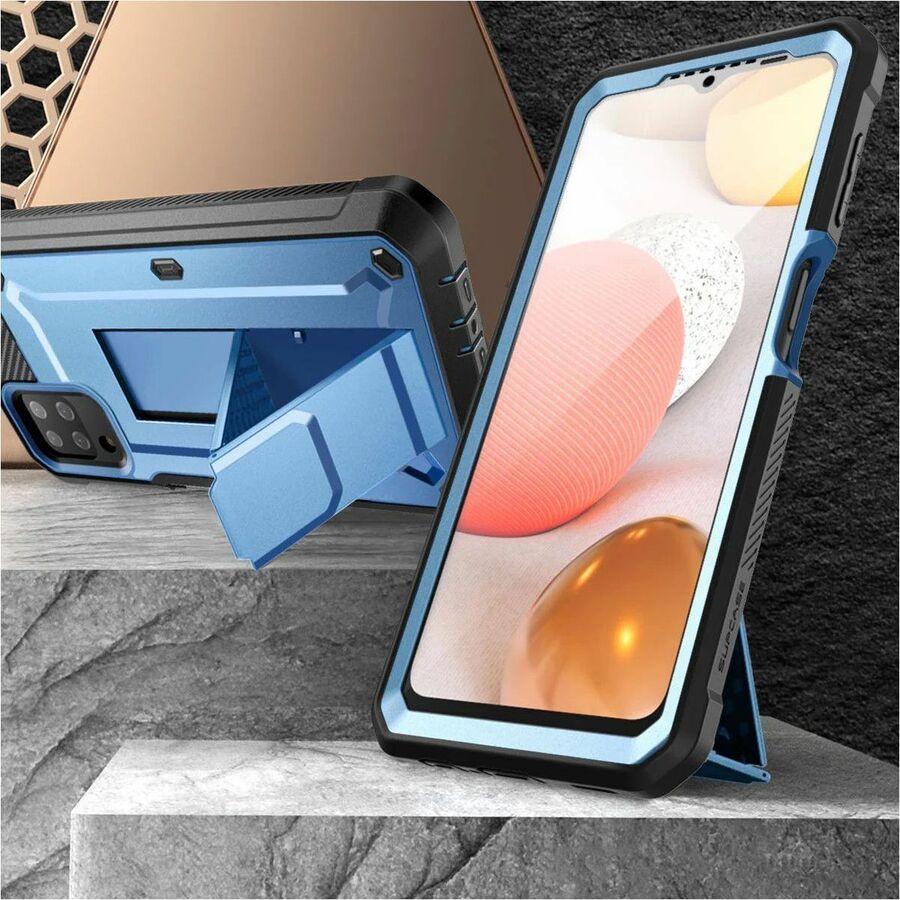 SUP Unicorn Beetle Pro Rugged Carrying Case (Holster) Samsung Galaxy A12 Smartphone - Metallic Blue