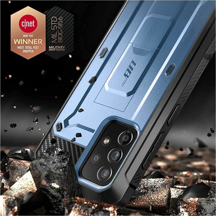 SUP Unicorn Beetle Pro Rugged Carrying Case (Holster) Samsung Galaxy A52, Galaxy A52 5G, Galaxy A52s 5G Smartphone - Metallic Blue