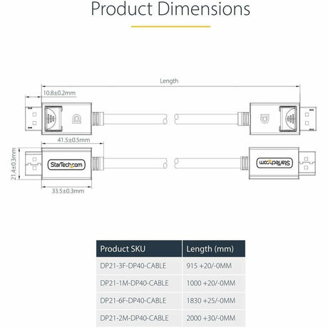 VESA Certified DP 2.1 Cable