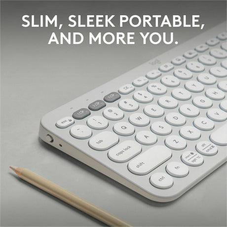 Logitech Pebble Keys 2 K380s, Multi-Device Bluetooth Wireless Keyboard with Customizable Shortcuts, Tonal White