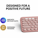 Logitech Pebble Keys 2 K380s, Multi-Device Bluetooth Wireless Keyboard with Customizable Shortcuts, Tonal Rose