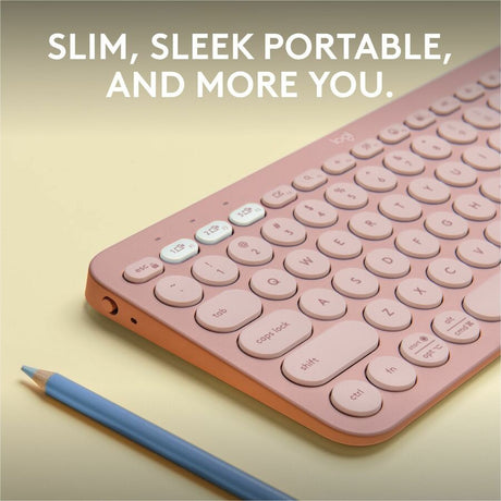 Logitech Pebble Keys 2 K380s, Multi-Device Bluetooth Wireless Keyboard with Customizable Shortcuts, Tonal Rose