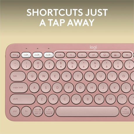 Logitech Pebble Keys 2 K380s, Multi-Device Bluetooth Wireless Keyboard with Customizable Shortcuts, Tonal Rose