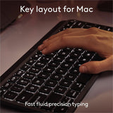 Logitech MX Keys Mini for Mac Minimalist Wireless Keyboard Compact, Bluetooth, Backlit Keys, USB-C, Fast - Space Gray