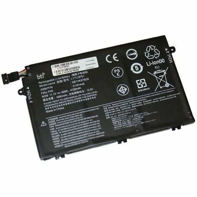 BTI 01AV445-BTI 11.1V 45WHR LI-ION BATTERY 01AV445, 5B10W13887, L17C3P51, L17M3P52, SB10K97608, 01AV446, 5B10W13888, L17L3951, SB10K79606, SB10K97609, 01AV447, 5B10W13889, L17L3P51, SB10K97606, 01AV448, 5B10W13890, L17M3P51, SB10K97607 THINKPAD E14, E15,
