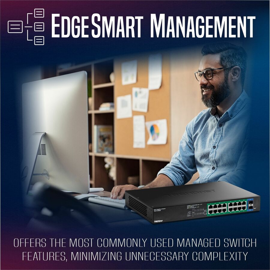 18 Port Gigabit PoE+ Switch