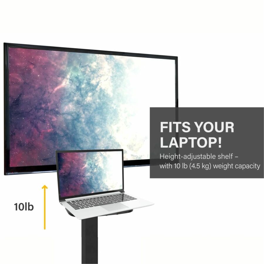 Chief Fit Mobile Cart - For 55-89 Inch Interactive Displays - Height Adjustable TV Mobile Cart - Black