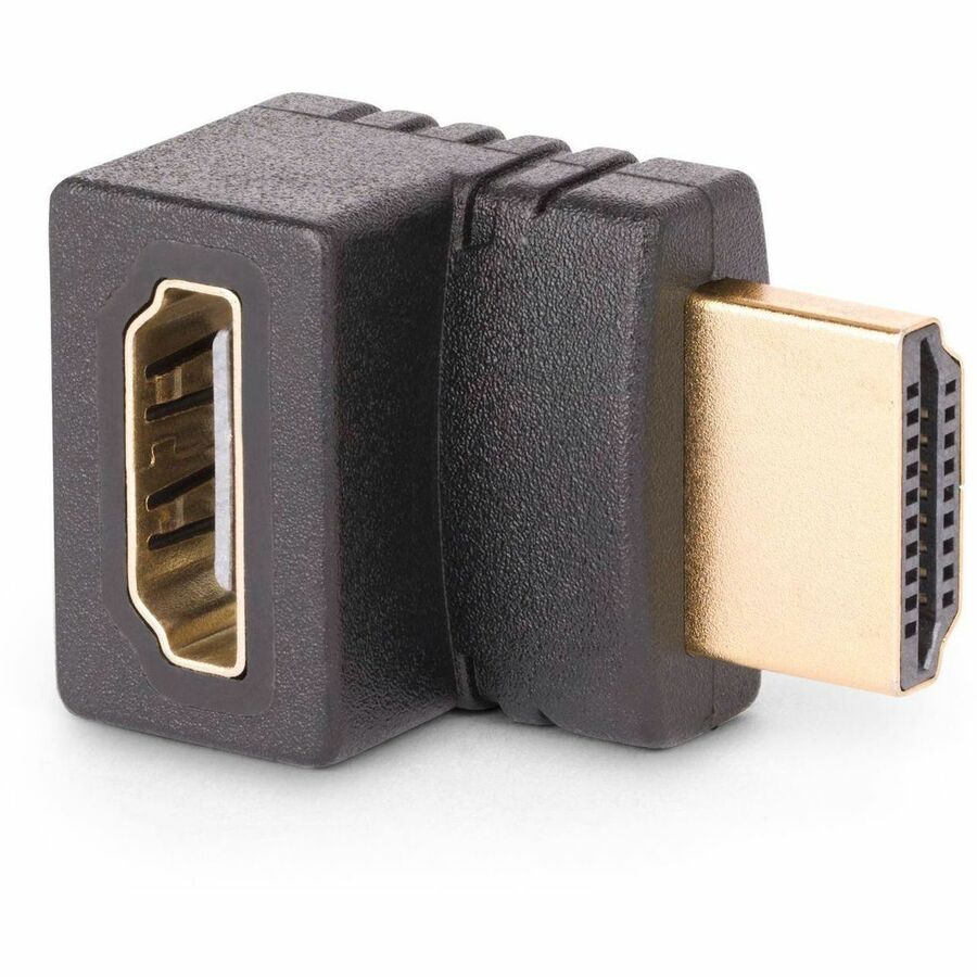 StarTech.com Down Angle HDMI 2.0 Adapter, Male to Female, Vertical 90-Degree Angled HDMI Port Saver, 4K 60Hz, High Speed HDMI Connector Extension