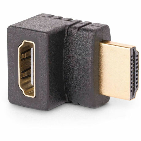 StarTech.com Down Angle HDMI 2.0 Adapter, Male to Female, Vertical 90-Degree Angled HDMI Port Saver, 4K 60Hz, High Speed HDMI Connector Extension