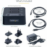 StarTech.com 1:1 M.2 NVMe Drive Duplicator, 90GBpm Standalone M.2 SSD Cloner/Copier, USB-C 3.2 20Gbps M.2 Dual-Bay Drive Docking Station