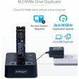 StarTech.com 1:1 M.2 NVMe Drive Duplicator, 90GBpm Standalone M.2 SSD Cloner/Copier, USB-C 3.2 20Gbps M.2 Dual-Bay Drive Docking Station