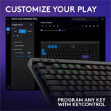Logitech G515 LIGHTSPEED TKL Low Profile Wireless Gaming Keyboard, LIGHTSYNC RGB, Thin Tenkeyless Design, PBT Keycaps, Linear (Red) Mechanical Switches, Black