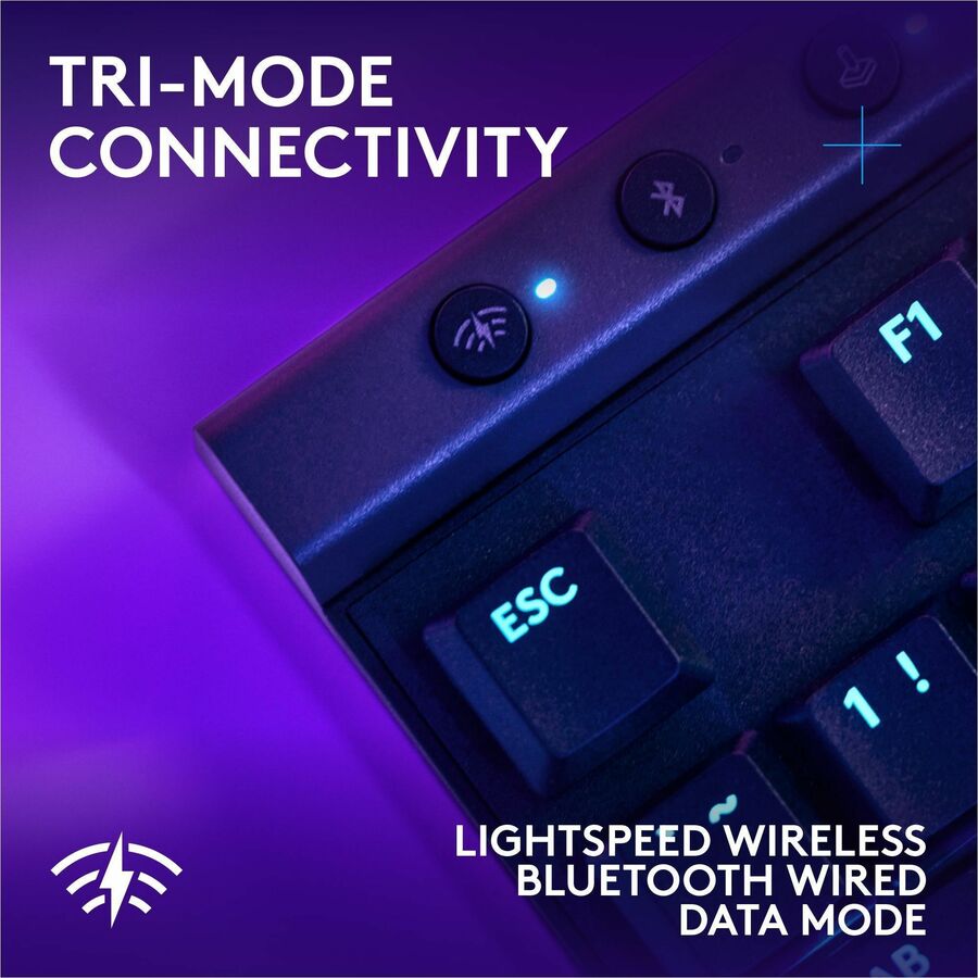 Logitech G515 LIGHTSPEED TKL Low Profile Wireless Gaming Keyboard, LIGHTSYNC RGB, Thin Tenkeyless Design, PBT Keycaps, Linear (Red) Mechanical Switches, Black