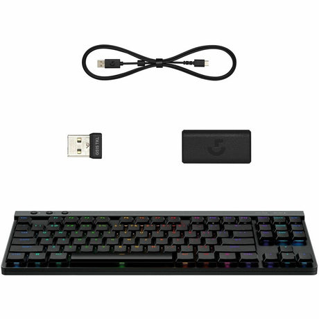 Logitech G515 LIGHTSPEED TKL Low Profile Wireless Gaming Keyboard, LIGHTSYNC RGB, Thin Tenkeyless Design, PBT Keycaps, Tactile (Brown) Mechanical Switches, Black