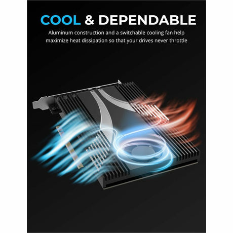 Sabrent 4-Drive M.2 NVMe SSD to PCIe 4.0 x16 Bifurcation Adapter Card with Active Cooling