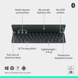 Logitech Keys-To-Go 2 Portable Bluetooth Keyboard for Tablet With Built-in Cover, Slim and Compact Wireless Keyboard for Windows, Android, Linux, iPad, iPhone, Mac, Apple TV (Graphite)