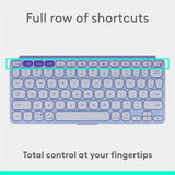 Logitech Keys-To-Go 2 Portable Bluetooth Keyboard for Tablet With Built-in Cover, Slim and Compact Wireless Keyboard for Windows, Android, Linux, iPad, iPhone, Mac, Apple TV (Lilac)