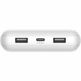 Belkin 15W 3-port USB Power Bank - 20K mAh - 2xUSB-A (12W), 1xUSB-C (15W) - Portable Charger - w/ USB-A to USB-C Cable - White