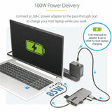 StarTech.com USB-C Triple-Monitor Multiport Adapter, Dual 4K 60Hz + 4K 30Hz HDMI & DP, 4x USB-A, 100W PD Pass-Through, GbE, SD Card Reader