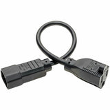 Eaton Tripp Lite Series NEMA 5-15R to C14 Computer AC Power Cable - 13A, 125V, 16 AWG, 1 ft. (0.31 m), Black