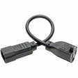 Eaton Tripp Lite Series NEMA 5-15R to C14 Computer AC Power Cable - 13A, 125V, 16 AWG, 1 ft. (0.31 m), Black