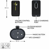 ULTIMATE EARS EVERBOOM Wireless Bluetooth Portable Speaker, Big Bass and Immersive 360-Degree Sound, Floatable Waterproof Speaker IP67, up to 20-Hour Battery and 180 ft (55 m) Range, Black