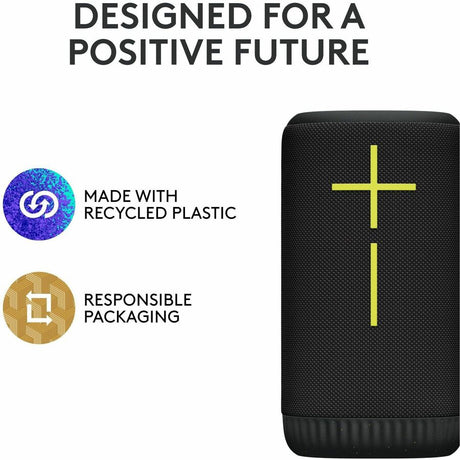 ULTIMATE EARS EVERBOOM Wireless Bluetooth Portable Speaker, Big Bass and Immersive 360-Degree Sound, Floatable Waterproof Speaker IP67, up to 20-Hour Battery and 180 ft (55 m) Range, Black