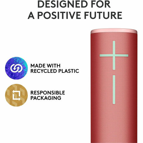 Ultimate Ears MEGABOOM 4 Portable Waterproof Bluetooth Speaker With Powerful 360-Degree Sound and Thundering Bass, Floating Speaker With 20-Hour Battery and 147ft (45m) Range, Red