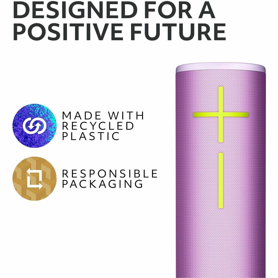 Ultimate Ears BOOM 4 Portable Waterproof Bluetooth Speaker With 360-Degree, Bold, Immersive, Crystal-Clear Sound, Floating Speaker With 15-Hour Battery and 147ft (45m) Range, Lilac