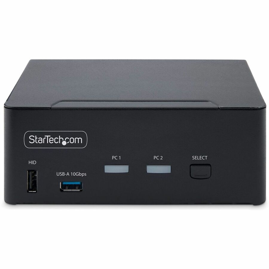 StarTech.com 2-Port Dual-Monitor DisplayPort 1.4 KVM Switch, 8K 60Hz / 4K 144Hz, 2x USB 10Gbps Ports, Hotkey Switching, TAA Compliant