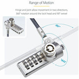 StarTech.com 10-Pack Dual-Access Laptop Lock, 6.5ft (2m) Keyed Alike and Combination Security Cable Lock for K-Slot Devices, Anti-Theft