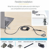 StarTech.com 10-Pack Dual-Access Laptop Lock, 6.5ft (2m) Keyed Alike and Combination Security Cable Lock for K-Slot Devices, Anti-Theft