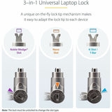 StarTech.com 25-Pack Universal Laptop Lock 6.6ft, Master Keyed Locking Cable, Security Cable, Compatible w/Noble Wedge&reg;/Nano/K-Slot