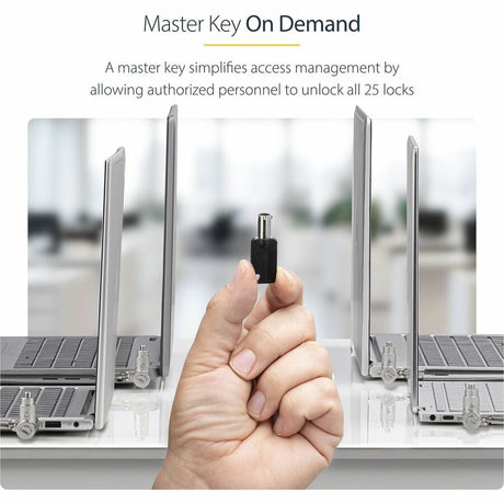 StarTech.com 25-Pack Universal Laptop Lock 6.6ft, Master Keyed Locking Cable, Security Cable, Compatible w/Noble Wedge&reg;/Nano/K-Slot