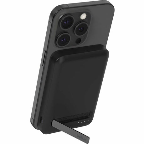 Belkin 15W Wireless Magnetic Power Bank w/ Stand, Qi2 - 5K mAh - 1xUSB-C - Portable Charger - w/ USB-C to USB-C Cable - Black