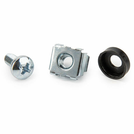 Rocstor 50 Pkg M5 Mounting Screws and Cage Nuts for Server Rack Cabinet