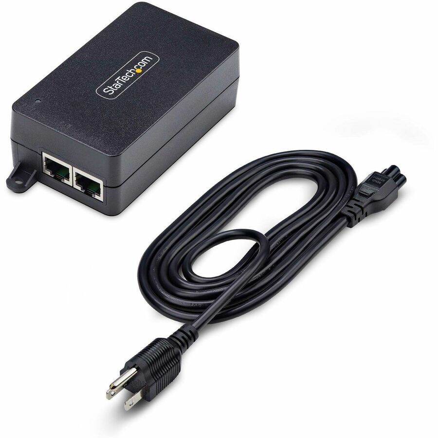 StarTech.com 1-Port 2.5GbE PoE+ Injector, Multi-Gigabit 10M/100M/1G/2.5G Ethernet, Midspan PoE/PoE+ (802.3af/802.3at), 30W, Unmanaged