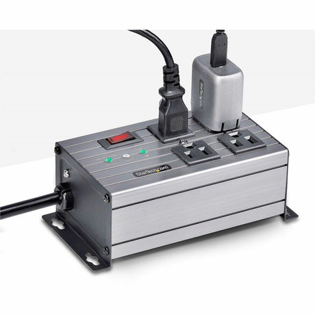 StarTech.com 4-Outlet Industrial Power Strip 125V/15A, EMI/RFI Isolation, Surge Protection, Mountable PDU, 8ft NEMA 5-15P Cord, UL Listed
