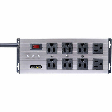 StarTech.com 8-Outlet Industrial Power Strip 125V/15A, EMI/RFI Isolation, Surge Protection, Mountable PDU, 12ft NEMA 5-15P Cord, UL Listed
