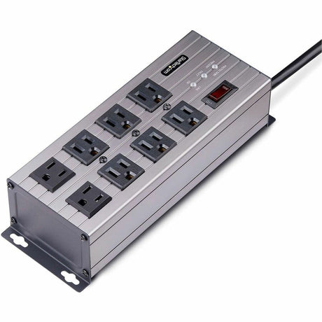 StarTech.com 8-Outlet Industrial Power Strip 125V/15A, EMI/RFI Isolation, Surge Protection, Mountable PDU, 12ft NEMA 5-15P Cord, UL Listed