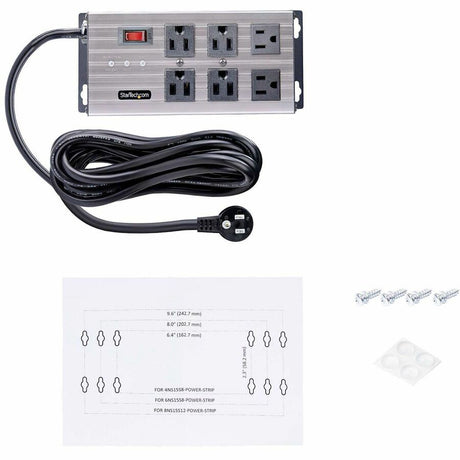 StarTech.com 6-Outlet Industrial Power Strip 125V/15A, EMI/RFI Isolation, Surge Protection, Mountable PDU, 8ft NEMA 5-15P Cord, UL Listed