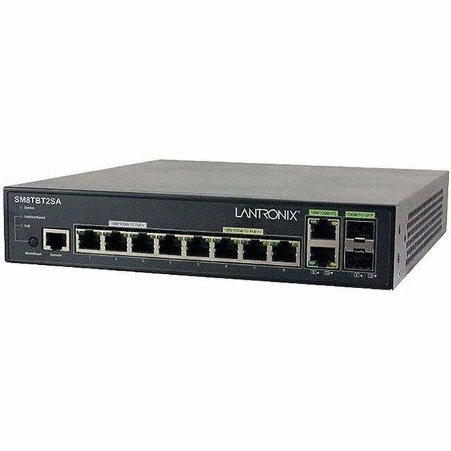 Lantronix SM8TBT2SA Managed Gigabit Ethernet PoE++ Switch