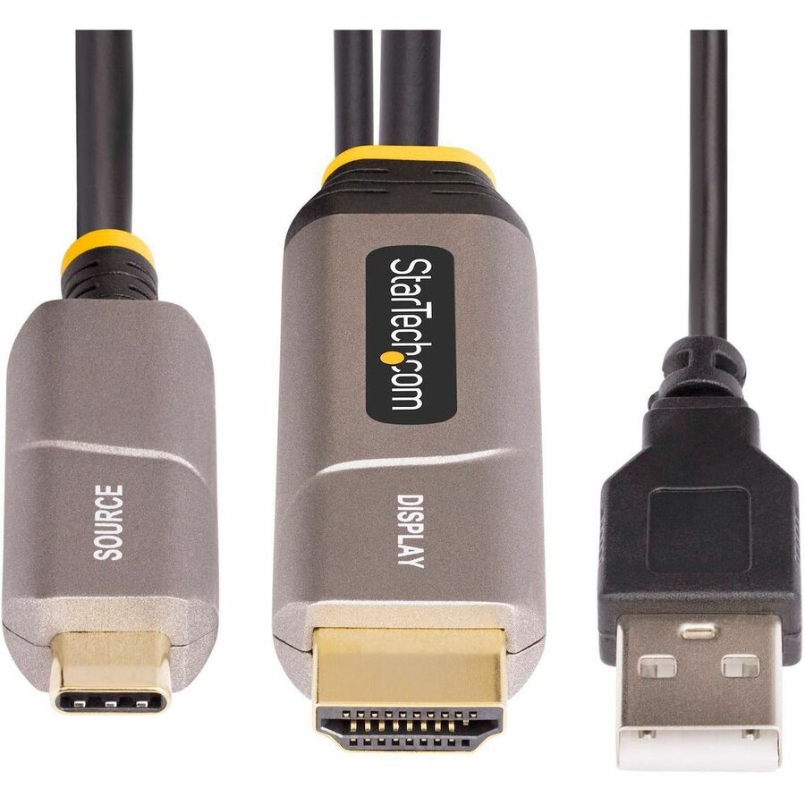 StarTech.com 30ft (9.15m) USB-C to HDMI 2.0 Active Optical Cable (AOC), 4K 60Hz, USB Type-C to HDMI Adapter Cable, CL3 Rated