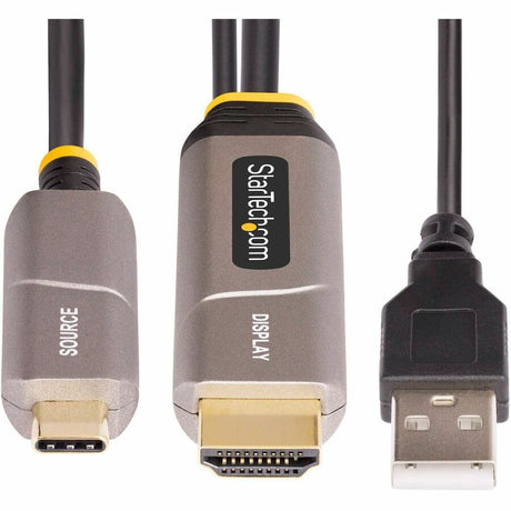 StarTech.com 50ft (15.2m) USB-C to HDMI 2.0 Active Optical Cable (AOC), 4K 60Hz, USB Type-C to HDMI Adapter Cable, CL3 Rated