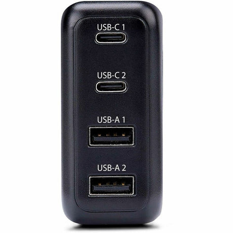 StarTech.com 100W USB-C Wall Charger, 2x USB-C, 2x USB-A, Fast Charging Portable GaN Power Adapter, PD 3.0, 6ft/1.8m USB-C to USB-C Cable