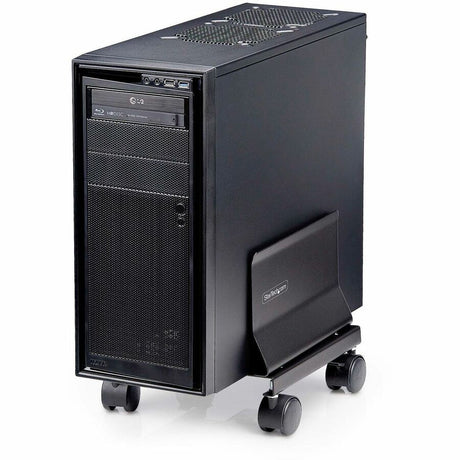StarTech.com Computer Tower Cart, Rolling CPU Caddy on Wheels, Max 46.3lb/21kg, Adjustable PC Case Mount, Floor Stand Dolly, Steel, TAA