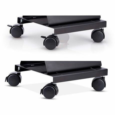 StarTech.com Computer Tower Cart, Rolling CPU Caddy on Wheels, Max 46.3lb/21kg, Adjustable PC Case Mount, Floor Stand Dolly, Steel, TAA