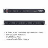 CyberPower CPS1615RMS Rackbar 16 - Outlet Surge Protector with 1800 J Surge Suppression